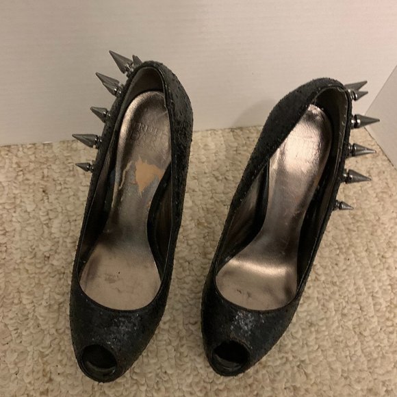 Madonna Truth or Dare Black Glitter Spike Shoes - Picture 14 of 15